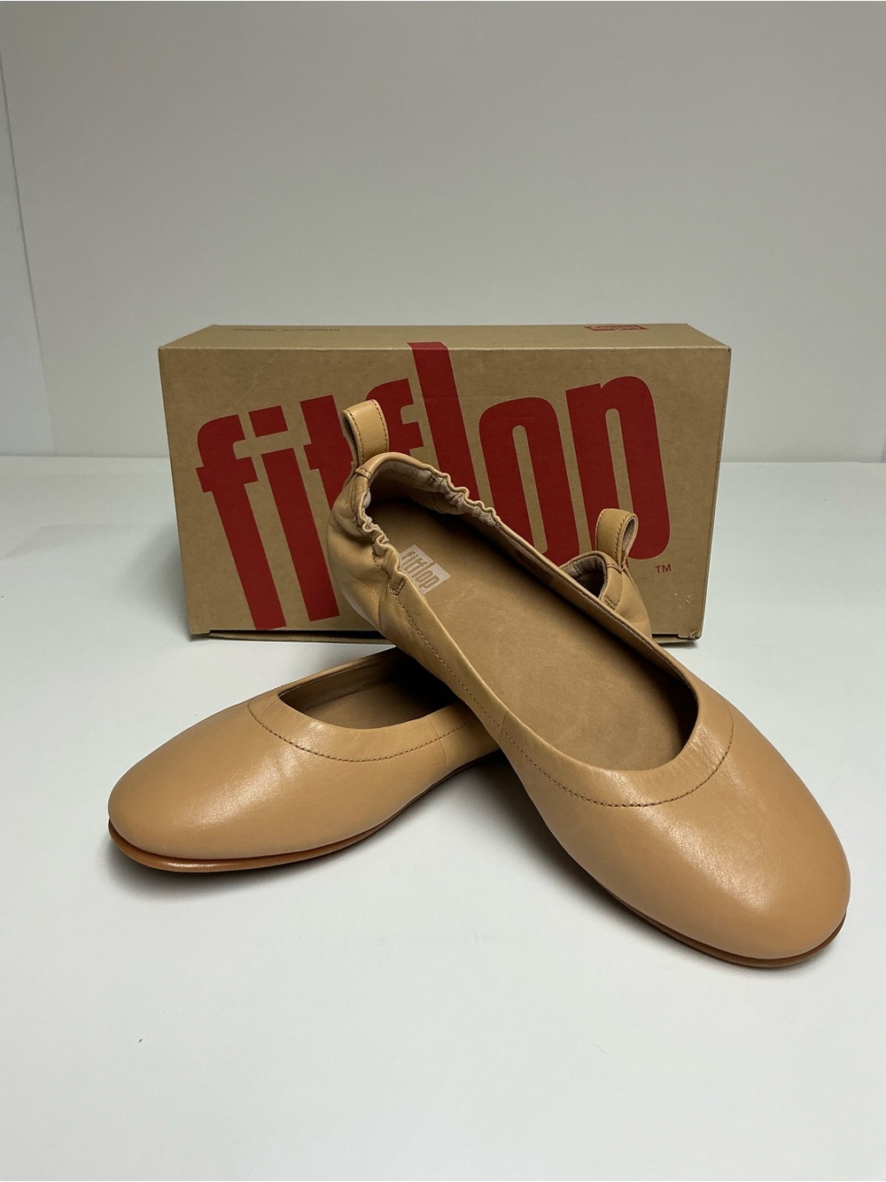 Fit Flop Blush Leather Allegro Ballet Flat Slip-On Shoes US 6 EUR 37